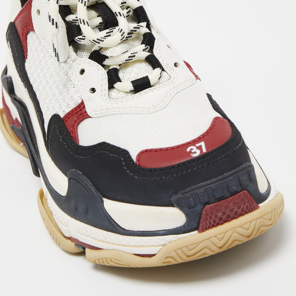 Balenciaga Tricolor Nubuck Leather and Mesh Triple S Low Top Sneakers Size 37 - Picture 6 of 8